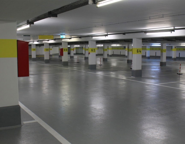 Parkplatzbeschichtung in der Parkgarage Lechstraße beendet